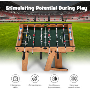 Foldable Football Table Soccer Game - Brown by Costway