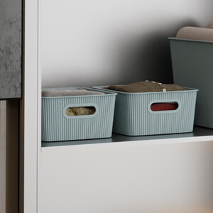 My Home Ribbed Storage Basket - Slate / Small