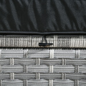 Outsunny 5 Pieces Patio Garden Rattan Sofa Furniture Set with Stools, Table - Grey by Outsunny