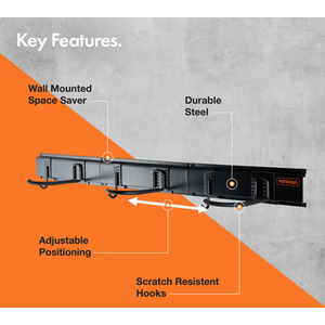 Set of 3 Helmet and Bike Wall Mounts - Black by VonHaus
