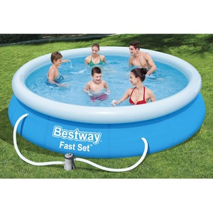 12FT Swimming Inflatable Fast Set Pool with Pump - Blue