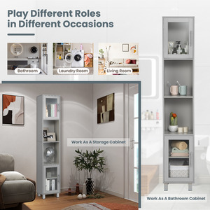 Slim Tower Cabinet - Grey by GAINOOM