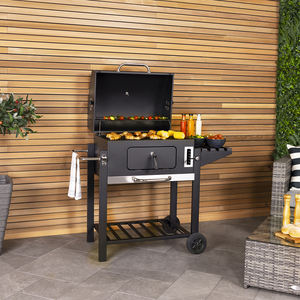 American Large Portable Grill Charcoal BBQ - Black by Charles Bentley