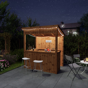 6 x 4 Outdoor Wooden Garden Bar Pressure Treated Tongue and Groove - Brown / Garden Bar by Waltons