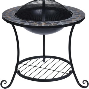 Fire Bowl Mosaic Design - Black