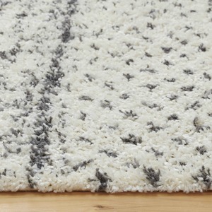 Super Soft Cream Grey Scandi Aztec Tribal Shaggy Area Rug - Cream / 230 x 60cm by The Rug House