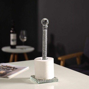 Crushed Jewel Diamante Kitchen Towel Holder - Silver / Kitchen Towel Holder by Eye on Elegance Eaglewiz