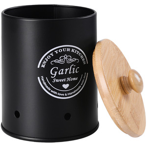 Kitchen Potato Onion Garlic Storage Bin Set with Peeler - Black by Livingandhome