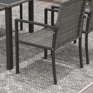 Outsunny 5 Pieces Rattan Garden Furniture Set - Grey by Outsunny