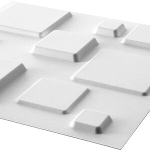3D Wall Panels - White / Squares Design by WALPLUS
