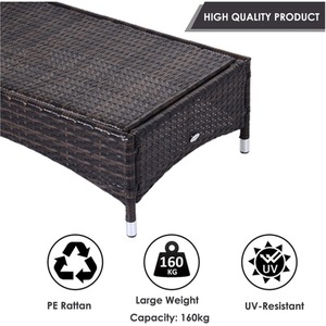 Outsunny Wicker Rattan Sun Lounger Set - Brown by Outsunny