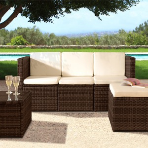 3PC Rattan Garden Patio Furniture Set - Brown by Comfy Living