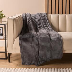 Ribbed Faux Fur Throw by OHS
