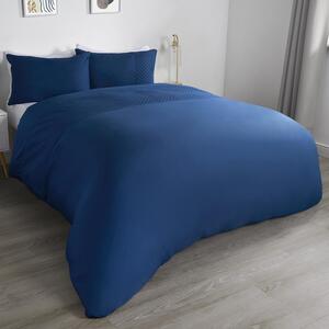 Filled Pinsonic Panel Duvet Cover Set - Navy / King by OHS
