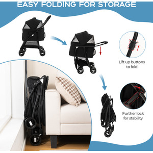Foldable Pet Stroller by Costway