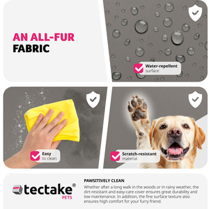 Dog Car Seat Milow - Safety Leash, 2 Fastening Straps, Thick Padding - Grey by tectake