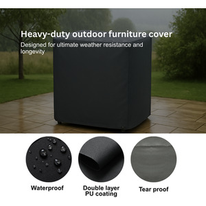 Heavy Duty Waterproof UV Outdoor BBQ Grill Protective Cover - Grey / Large by Home Source
