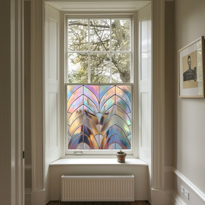 Tito Art Deco Stained Glass Privacy Window Film by Creative Printing Solutions