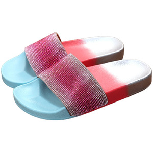 Rhinestone Colour Gradient Flat Sandals