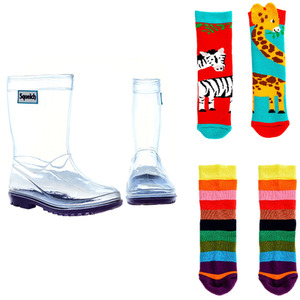 Squelch Transparent Wellies and Socks by Squelch Wellies