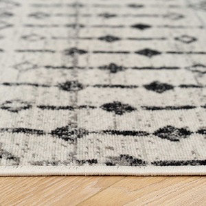 Grey Tribal Aztec Low Pile Soft Living Area Rug by The Rug House