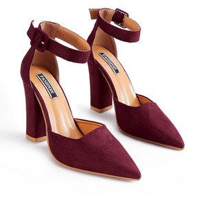 Pointed Toe Ankle Strap Heels by komore