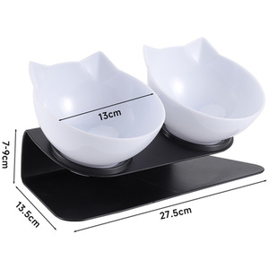 Double Bowl Slanted Cat Feeder by Livingandhome