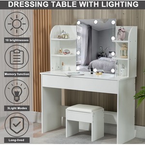 WestWood Dressing Table DT18 White - White by WestWood