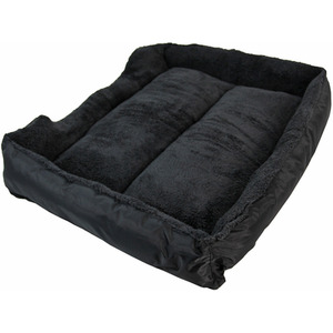 Faux Fur Dog Bed in BlackGrey XL - Black by Actiaspet