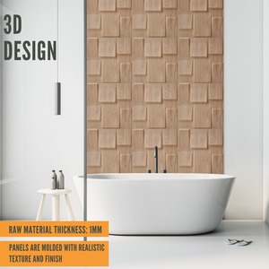 3D Wall Panels with Adhesive Included, Geometric Squares Design by NOVECRAFTO