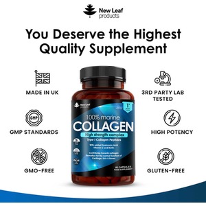 Collagen Supplement Marine Collagen Capsules - One Month by New Leaf Products