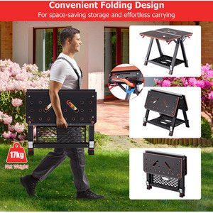 2-in-1 Folding Work Table Sawhorse by Costway