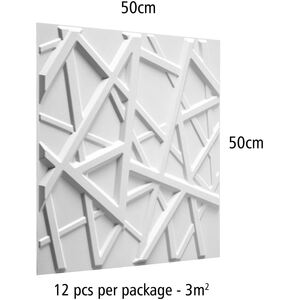 3D Wall Panels - White / Olivia Design by WALPLUS
