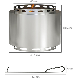 Outsunny Stainless Steel Smokeless Fire Pit - Silver by Outsunny