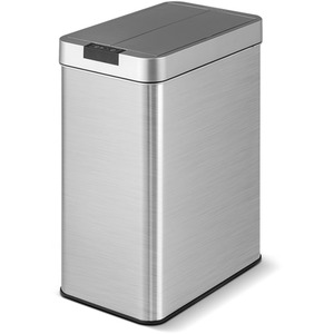 Slim Kitchen Trash Can - Silver by Costway