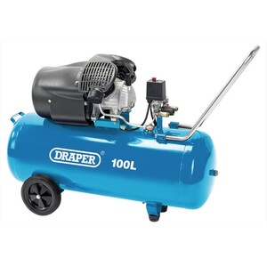 Draper 100L V Twin Air Compressor 2.2Kw - Blue by Draper