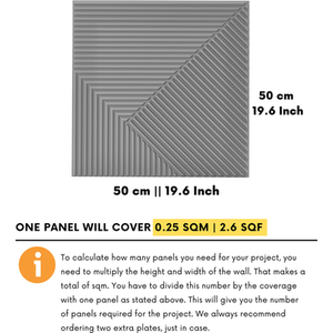 3D Wall Panels (50x50 cm) PVC Cladding Panel in Chevron Line Design by NOVECRAFTO