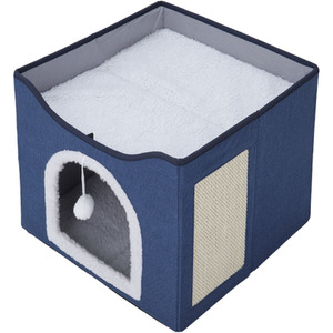 Foldable Cat Bed with Scratcher - Navy by Kidkid