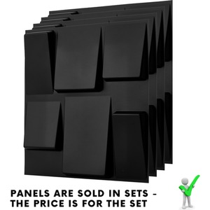 3D Wall Panels with Adhesive Included, Geometric Squares Design by NOVECRAFTO