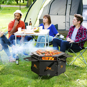 Portable Charcoal Grill Stove - Black by GAINOOM