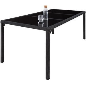 Rattan Garden Furniture Set 81 With Protective Cover - Black/Grey by tectake