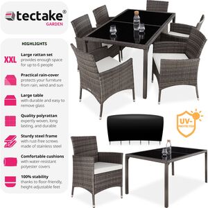 Rattan Garden Furniture Set 61 With Protective Cover by tectake