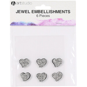 Pack of 6 Sparkly Jewel Embellishments by Art Studio
