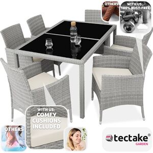 Rattan Garden Furniture Set 61 With Protective Cover by tectake