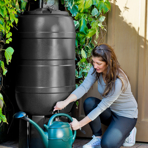 210L Garden Water Butt Set - Black by Charles Bentley