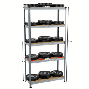 5 Tier Heavy Duty Adjustable Steel Garage Shelving Unit - 875kg Weight Capacity - Galvanised / 30cm by Vida Designs