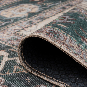 Green Traditional Washable Area Rug by The Rug House