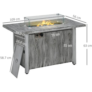 Nova Fire Pit Table - Grey by Chilli Seating