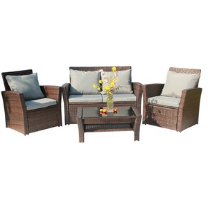 Rattan Garden Furniture Outdoor Set - Brown by BIRCHTREE