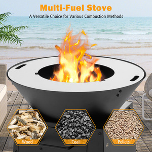 Fire Pit Fire Bowl - Black by Costway